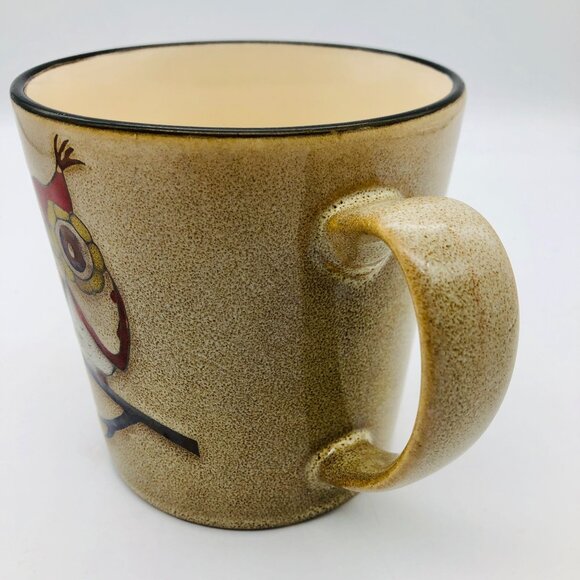 2 Owls on a Limb Mug With Handle Ceramic Oversized Coffee Cup 12 oz Retro Design - Picture 5 of 11
